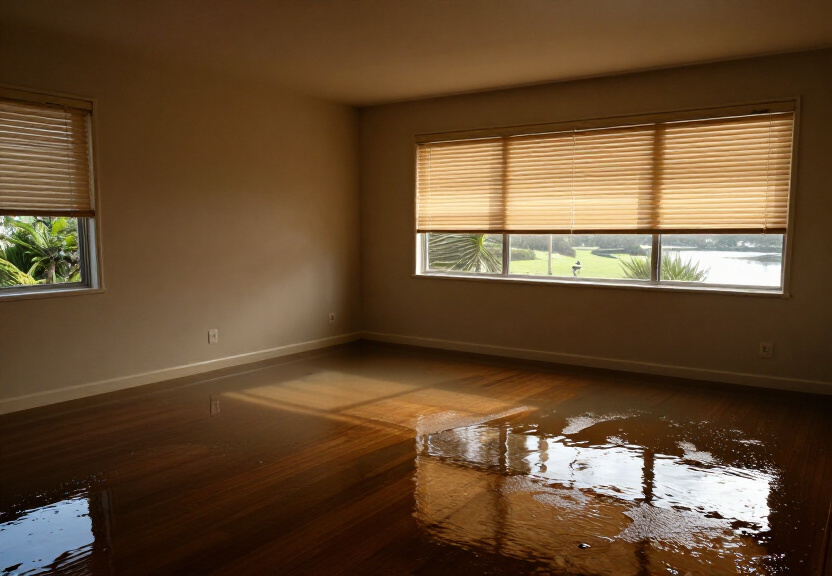 Water-damaged carpet in a Woolooware home before removal